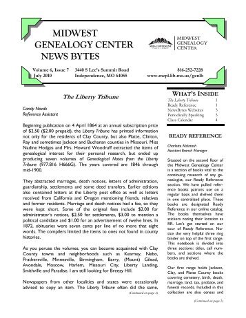 Newsbytes July 2010 - Mid-Continent Public Library