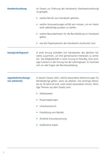 Mini-Glossar Ausbildung - Handwerkskammer Hamburg