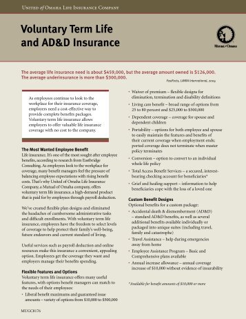 Voluntary Term Life and AD&D Insurance - Mutual of Omaha