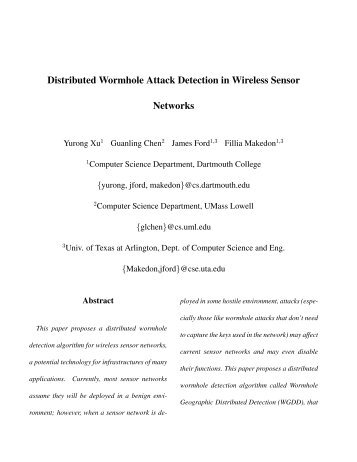 Distributed Wormhole Attack Detection in Wireless Sensor Networks