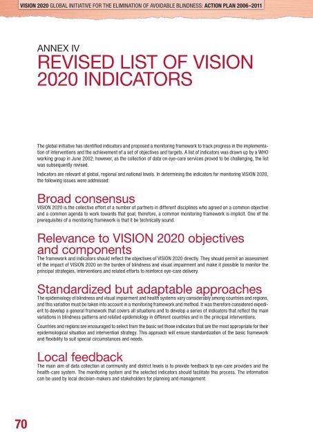 Vision 2020 - World Health Organization