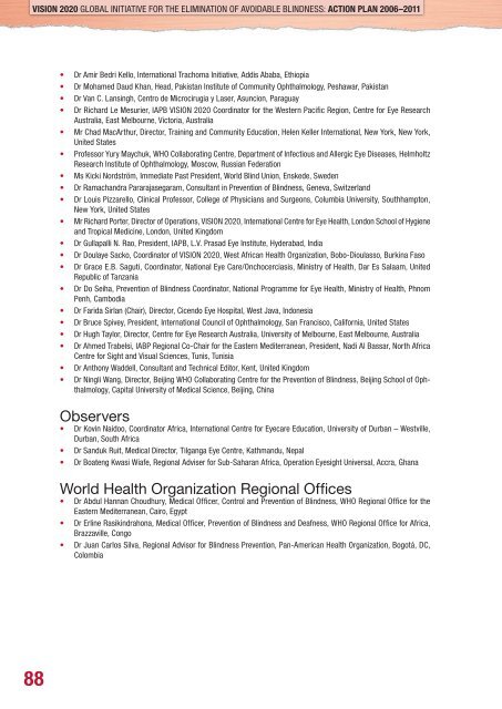 Vision 2020 - World Health Organization