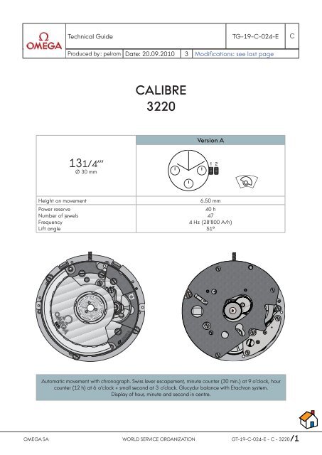 omega caliber 3220