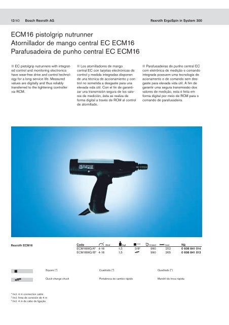 Rexroth ErgoSpin in System 300 Rexroth ErgoSpin en el sistema ...