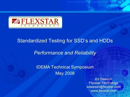 Performance and Reliability - IDEMA
