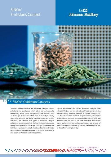 SINOx Oxidation Catalysts (pdf) - MurCal, Inc.