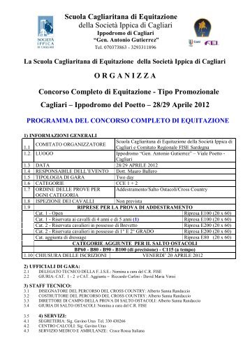 Programma - FISE Comitato Regionale Sardegna