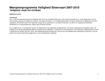 Veiligheidsplan Slotervaart 2007-2010 - Gemeente Amsterdam