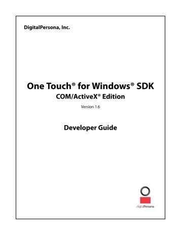 COM ActiveX Developer Guide - DigitalPersona