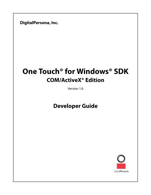 COM ActiveX Developer Guide - DigitalPersona