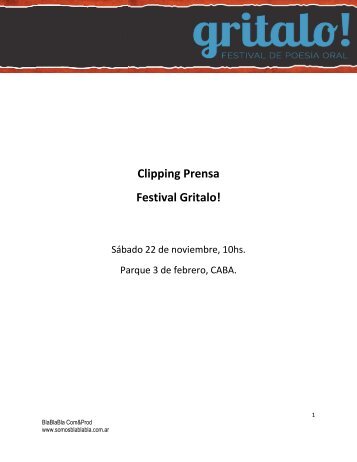 Clipping Prensa Festival Gritalo!