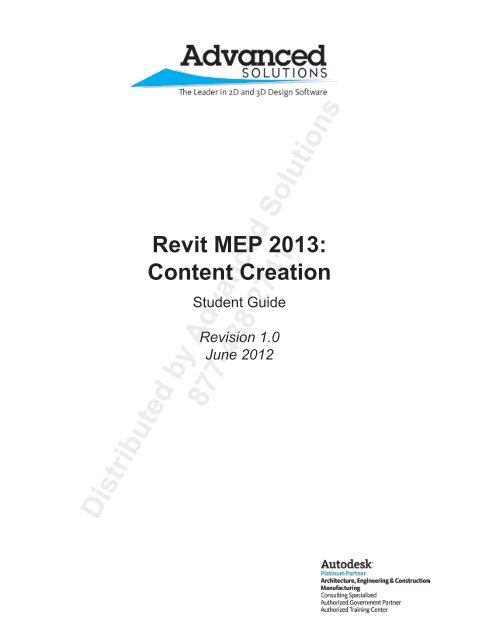 Revit MEP 2013: Content Creation - Advanced Solutions