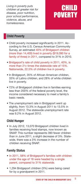 state of the child in bridgeport - Bridgeport Child Advocacy Coalition