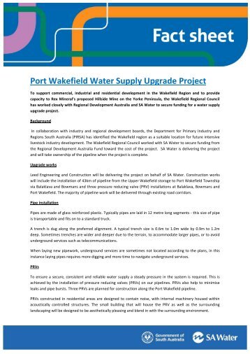 Port Wakefield Fact Sheet - SA Water