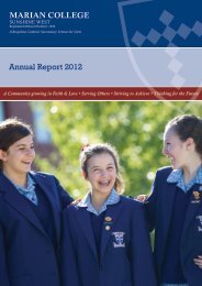 Annual School Report 2012 - marian college