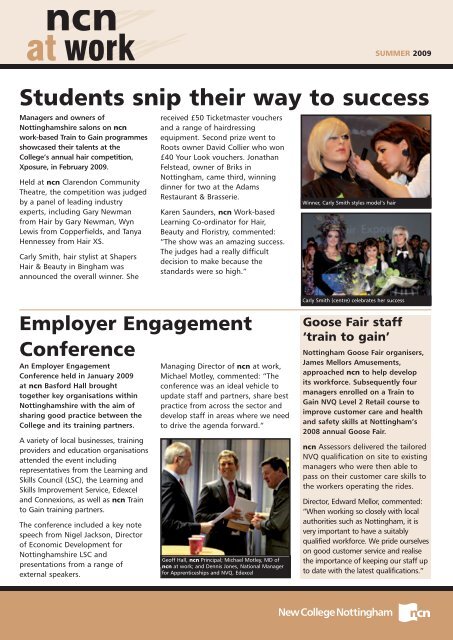 Students Snip Their Way To Success New College Nottingham