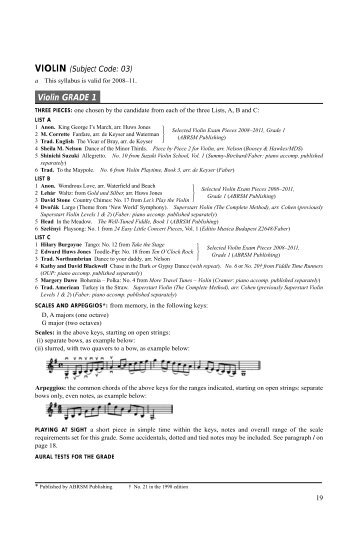 Violin GRADE 1 - ABRSM