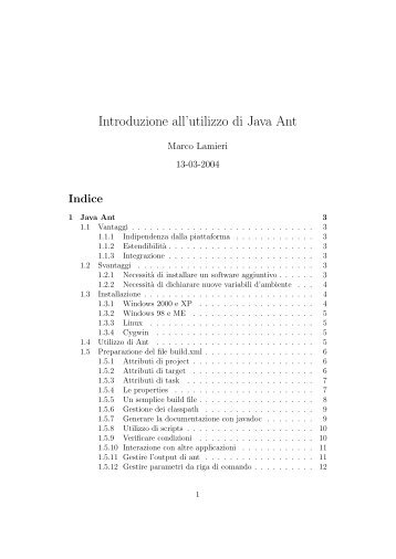 Introduzione all'utilizzo di Java Ant