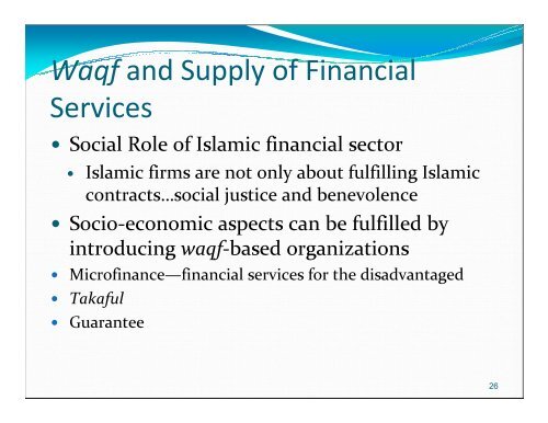 Integrating Waqf and Financial Sector by Habib Ahmed