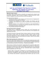 Land-use and Community Food Security in Victoria - Victorian Local ...