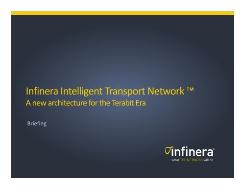 Intelligent Transport Network for Network Operators - Infinera
