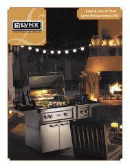 Care & Use Of Your Lynx Professional Grill