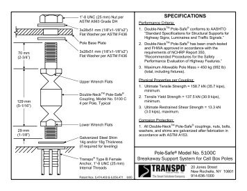 SPECIFICATIONS Pole-SafeÂ® Model No. 5100C Breakaway ...