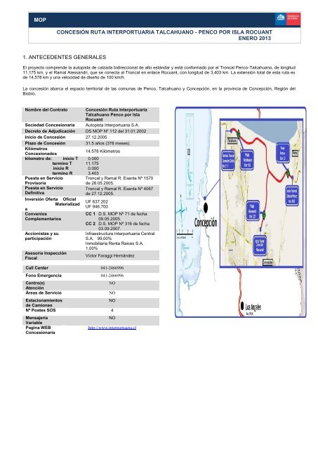 mop concesión ruta interportuaria talcahuano - penco por isla ...