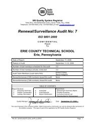Renewal/Surveillance Audit No: 7 ISO 9001:2000 - Ects.org