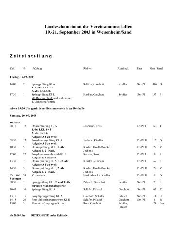 Zeiteinteilung - Reit- und Fahrverein Weisenheim