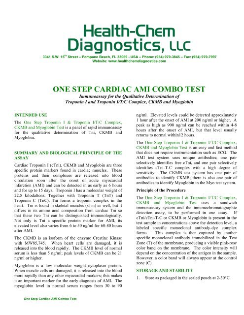 one step cardiac ami combo test - Health-Chem Diagnostics