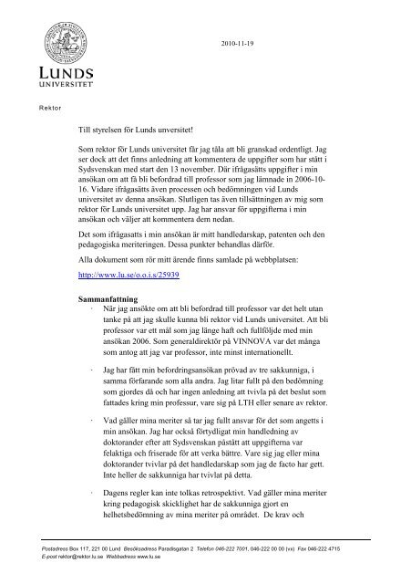 LÃ¤s Per Erikssons brev till universitetsstyrelsen (PDF, nytt fÃ¶nster)