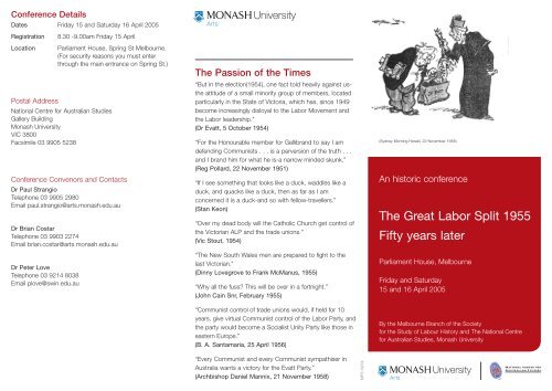 The Great Labor Split 1955 Fifty years later - Australian Fabian Society