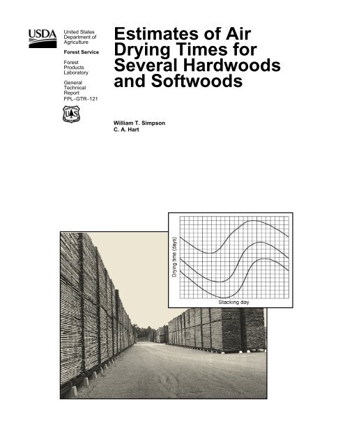 Estimates of Air Drying Times for Several Hardwoods and Softwoods