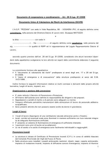 Documento di cooperazione e coordinamento â Art. 26 D.Lgs. 81 ...
