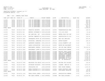 MISD 2010-2011 YTD Board Check Register - Montgomery ISD