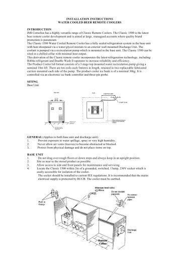 instalation instructions 1500 - IMI Cornelius