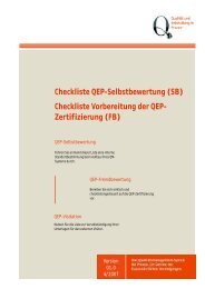 Checkliste QEP-Selbstbewertung (SB) Checkliste Vorbereitung der ...