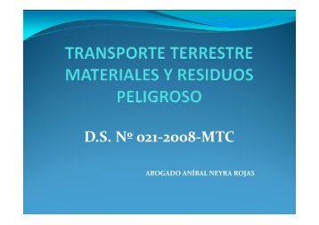 TRANSPORTE TERRESTRE MATERIALES PELIGR OSOS ... - Sutran