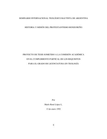 Historia y MisiÃ³n del Protestantismo HondureÃ±o - Prolades.com