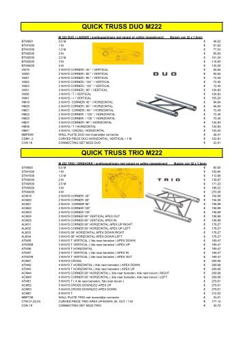 QUICK TRUSS DUO M222 QUICK TRUSS TRIO M222