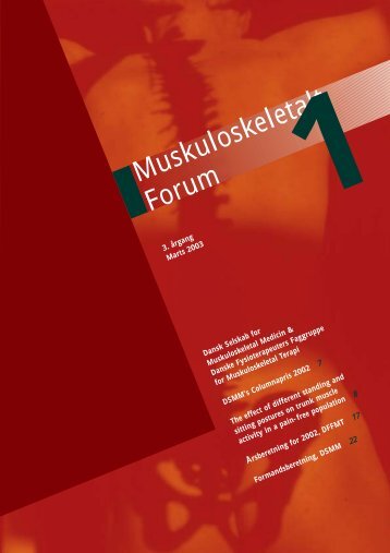 Muskuloskeletalt Forum - 1/2003 (pdf) - Fagforum for ...