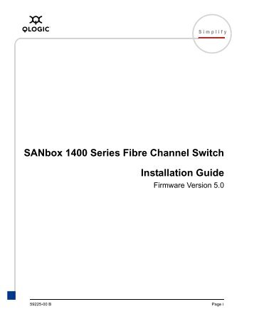 SANbox 1400 Series Fibre Channel Switch Installation Guide - QLogic