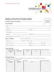 completed ISD application form - International School of Duesseldorf