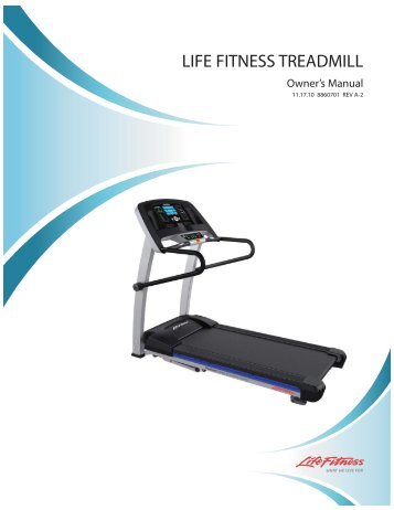F1 Smart Treadmill - User Manual - Life Fitness