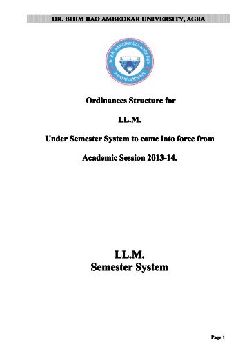 LL.M. Semester System - Dr BR Ambedkar University