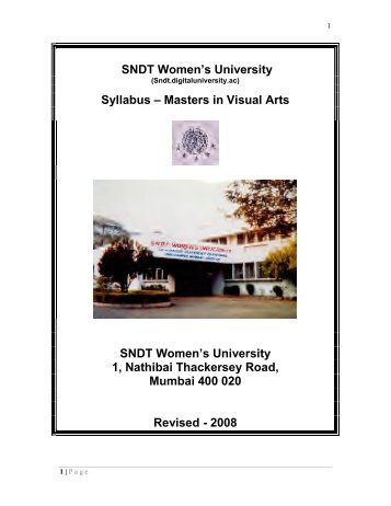 SNDT Women's University Syllabus â Masters in Visual Arts SNDT ...