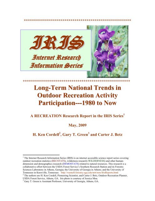 Long-Term National Trends in Outdoor Recreation Activity ...