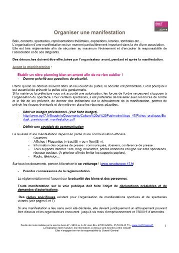 Organisation de manifestations
