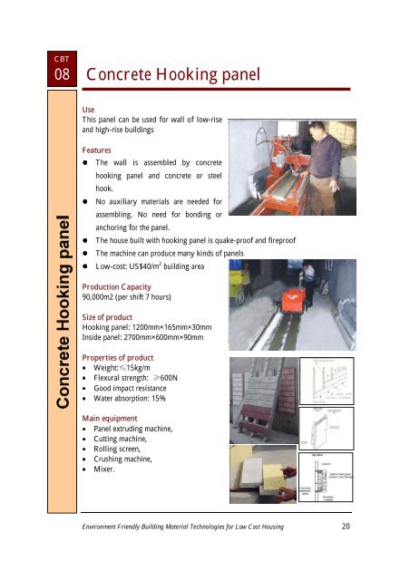 Concrete Hooking panel - UNIDO-ICAMT